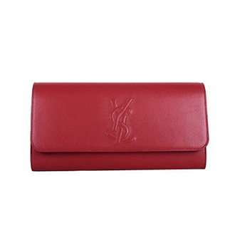 YSL belle de jour calfskin leather clutch 39321 red